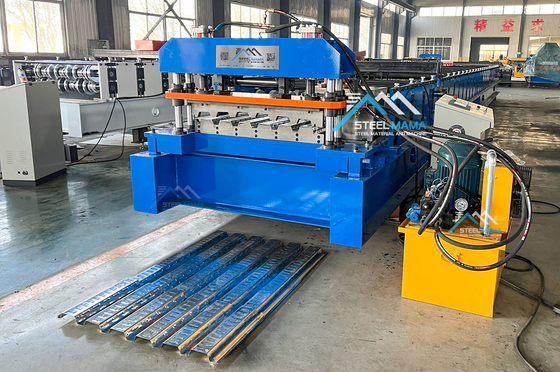 1250mm lebar lantai dek roll membentuk mesin dengan panjang pemotongan disesuaikan dan tipe pemotongan hidrolik
