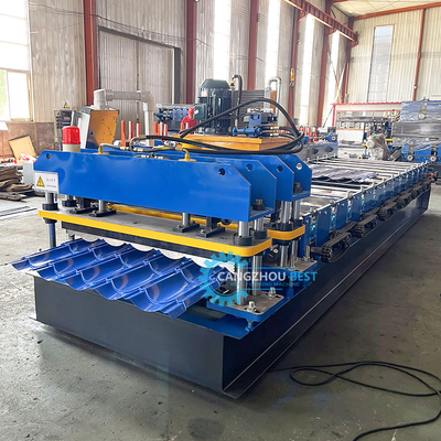 Steel Profile Zee Tile PPGI 0.3mm Roof Tile Forming Machine Untuk Konstruksi