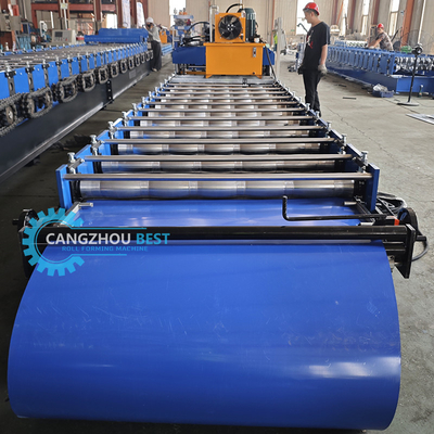 Steel Profile Zee Tile PPGI 0.3mm Roof Tile Forming Machine Untuk Konstruksi
