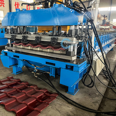 Sistem Kontrol PLC 22langkah Roller Steel Profile Roofing Tile Roll Forming Machine