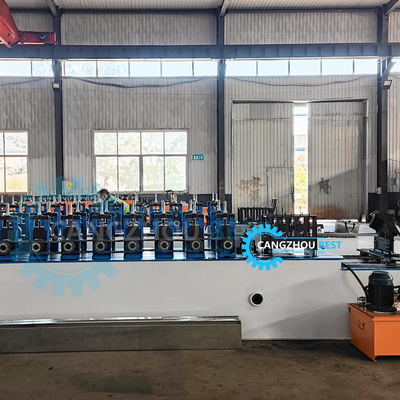 Steel Stud dan Track Roll Forming Machine untuk bangunan struktur baja 7,5*1,2*1,5m