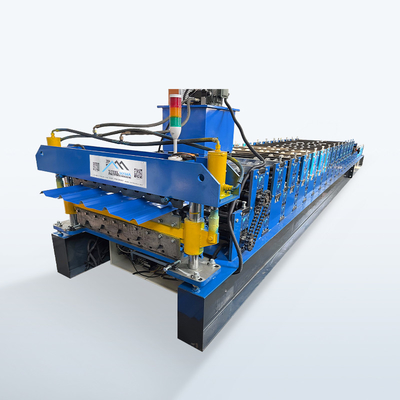Profil Baja Lapisan Ganda Rib Tinggi Zimbabwe Popular Roofing Sheet Roll Forming Machine