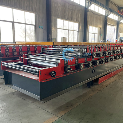 USA Desain PLC Control Auto Cutting Double Layer Roof Sheet Roll Forming Machine