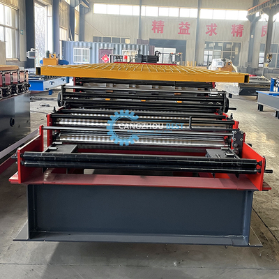 USA Desain PLC Control Auto Cutting Double Layer Roof Sheet Roll Forming Machine