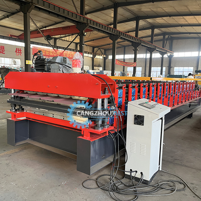 Otomatis PLC Kontrol Profil Baja Lapisan Roofing Lembar Gulung Membentuk Mesin