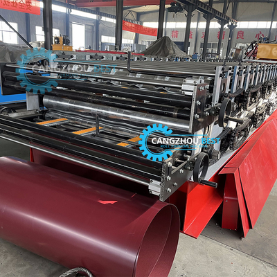 Lebar Kumparan Genteng 1220mm &amp;amp; Lembaran Atap Trapesium Mesin Roll Forming Atap Lapisan Ganda