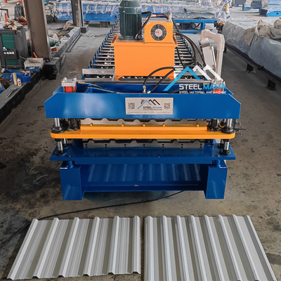 5.5Kw Daya Motor Utama Mesin Lapisan Atap Lembar Ganda 8-12m / Min Kecepatan Pembentukan Untuk Atap tahan lama