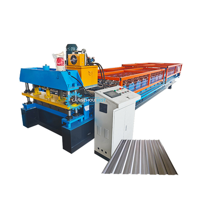 PPGI GI otomatis Cut-Off Steel Profile Roofing Sheet Roll Forming Machine