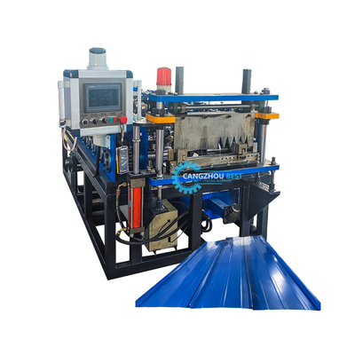 Color Steel Auto Change Size Portable Standing Seam Roof Sheet Roll Forming Machine (Mesin Membentuk Lembar Atap Berdiri)