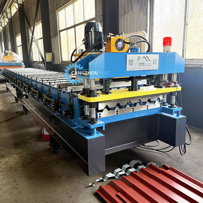 0.3-0.8mm Ibr Metal Roof Roll Forming Machine Dikendalikan Dengan Sistem Kontrol PLC
