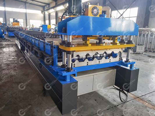 Mesin Membentuk Roofing Sheet Roll yang dapat disesuaikan 8-15m/Min Kecepatan Hydraulic Pemotongan Setiap Panjang Pemotongan Untuk Bisnis