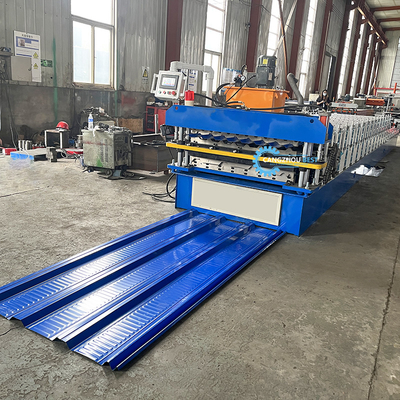 Otomatis 0.25-0.6mm Ketebalan Lapisan Atap Lembar Lembar Roll Forming Mesin Kecepatan Produksi Cepat