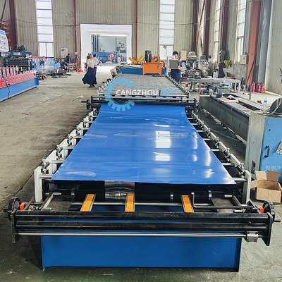 Otomatis 0.25-0.6mm Ketebalan Lapisan Atap Lembar Lembar Roll Forming Mesin Kecepatan Produksi Cepat