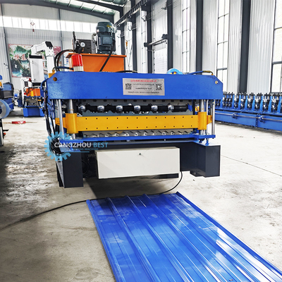 0.6mm Roof Sheet Roll Forming Machine oleh Delta PLC Untuk Proyek Besar