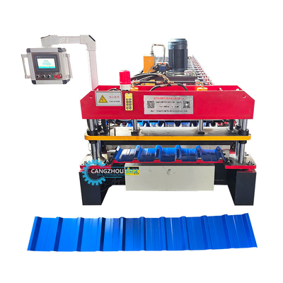 Otomatis Memotong Hidraulik Tipe Color Steel IBR Roofing Sheet Roll Forming Machine