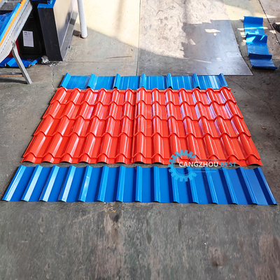 Atap ubin bergelombang IBR Tiga Profil Dalam Satu Warna Steel Roofing Sheet Roll Forming Machine