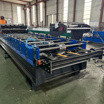 Tiga Lapisan 836 Keramik Q bergelombang Trapezodial Tinggi Rib Tiga Desain Atap Lembar Roll Forming Machine