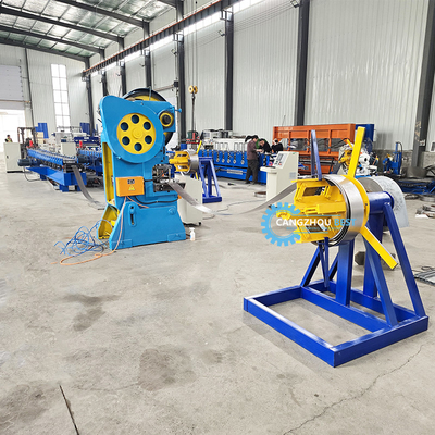 Galvanized Steel PLC Control Shelf Peregangan Rack Roll Forming Machine