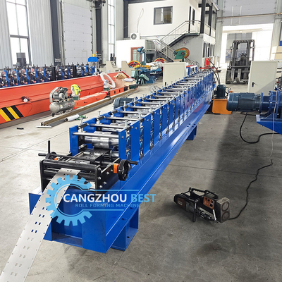 Galvanized Steel PLC Control Shelf Peregangan Rack Roll Forming Machine