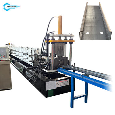 Kontrol PLC Ubah Otomatis Ukuran Mesin Roll Forming Purlin 80-300mm C