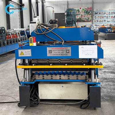 Mesin roll forming dua lapis untuk lembaran trapesium dan bergelombang