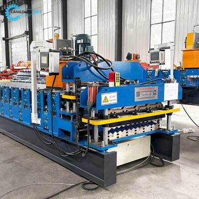 Mesin roll forming dua lapis untuk lembaran trapesium dan bergelombang