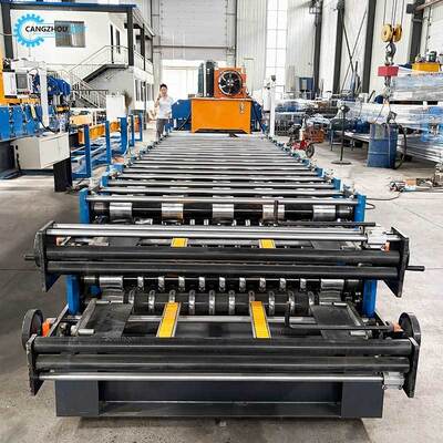 Mesin roll forming dua lapis untuk lembaran trapesium dan bergelombang