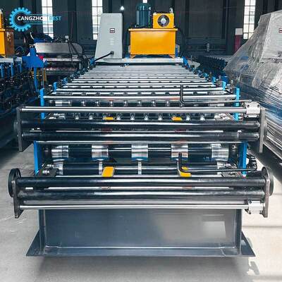 Mesin roll forming dua lapis untuk panel atap dan dinding Mesin Pembentuk Baja Warna Dua Lapis Multifungsi