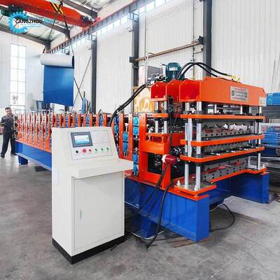 Mesin roll forming ubin baja warna tiga lapis yang hemat ruang