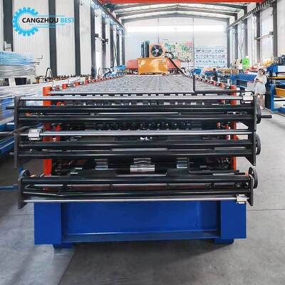 Mesin roll forming ubin baja warna tiga lapis yang hemat ruang