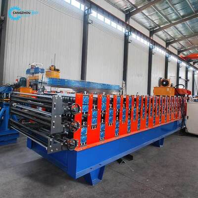 Mesin roll forming ubin baja warna tiga lapis yang hemat ruang