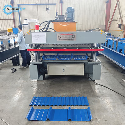 Mesin Roll Forming Profil Baja Berwarna Ganda Lapisan TR4&988 Populer Peru