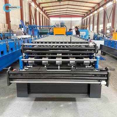 Double Layer Trapezodial IBR Sheet 840&836 Lembar bergelombang atap membuat roll Forming Machine