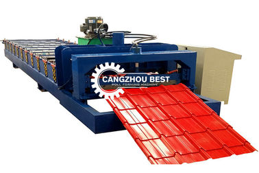 Kekuatan hidrolik 5.5kw PLC Control Box Step Roof Tile&Glazed Tile Forming Machine