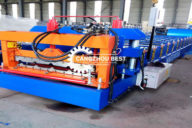 Kekuatan hidrolik 5.5kw PLC Control Box Step Roof Tile&Glazed Tile Forming Machine