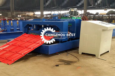 Kekuatan hidrolik 5.5kw PLC Control Box Step Roof Tile&Glazed Tile Forming Machine