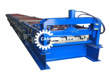 Baja Galvanis Kekuatan Besar 8-25m/mnt Mesin Roll Forming Dek Logam
