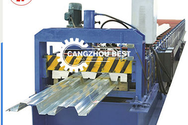 Baja Galvanis Kekuatan Besar 8-25m/mnt Mesin Roll Forming Dek Logam