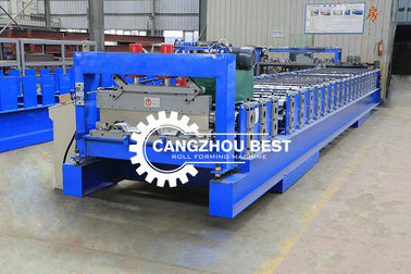 Otomatis Memotong Bangunan Profil Baja Decking Lembar Lantai Roll Forming Mesin