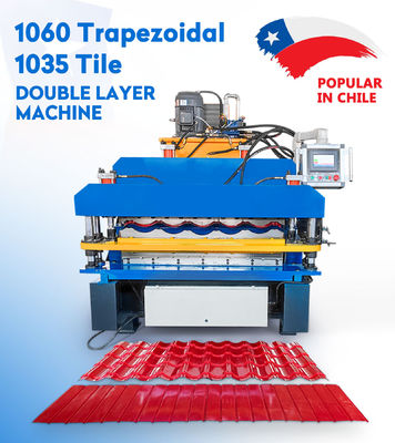 Mesin Roll Forming Dinding Dan Atap Lapisan Ganda 8.5kw Terkomputerisasi