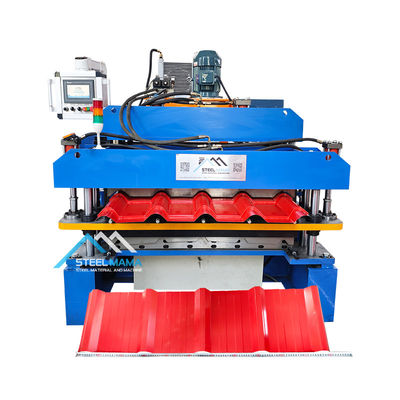 PLC dikendalikan Double Profile Roofing Sheet Roll Forming Machine untuk produksi